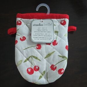 Studio Belle Cherry Print Mini Mitts